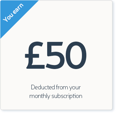 You earn a 50 discount from your monthly subscription