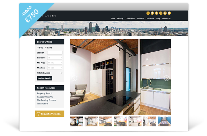 Estate Agent Websites - Cityscape Theme