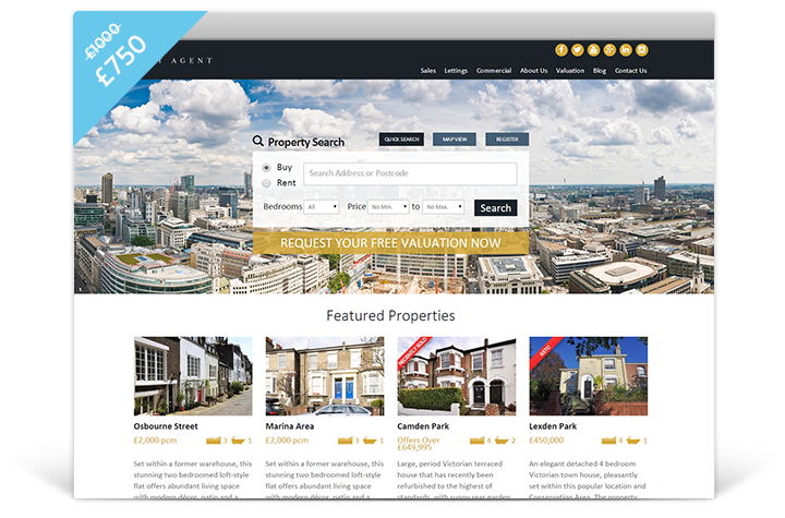 Estate Agent Websites - Cityscape Theme