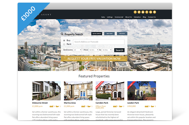 Estate Agent Websites - Cityscape Theme