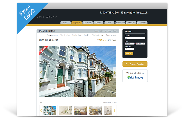 Estate Agent Websites - Clear Theme