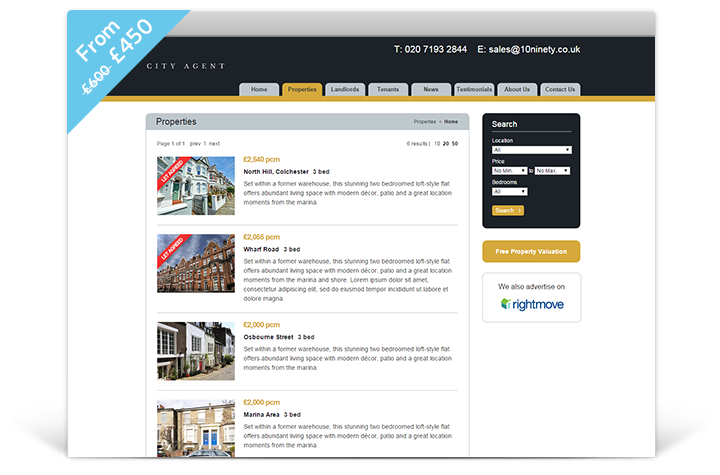 Estate Agent Websites - Clear Theme
