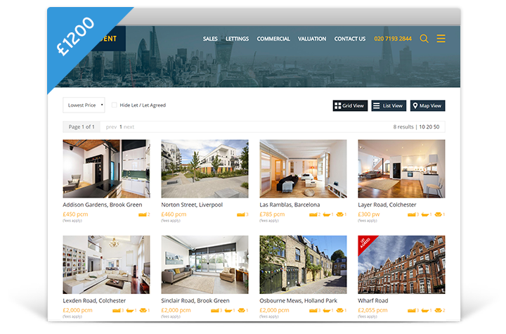 Estate Agent Websites - Horizon Theme