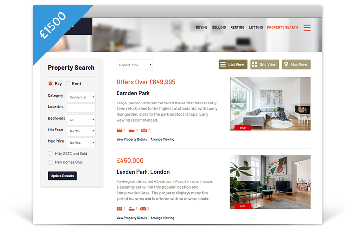 Estate Agent Websites - Visual Theme